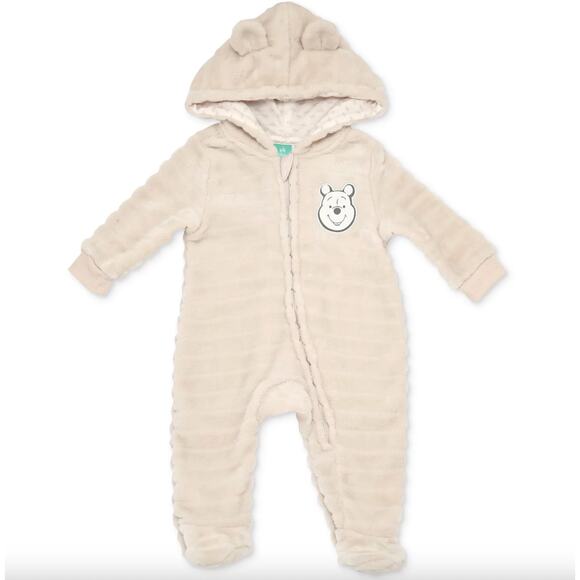 Disney Baby Winnie-the-Pooh Faux-Fur Footed Pram Coverall - Picture 1 of 3